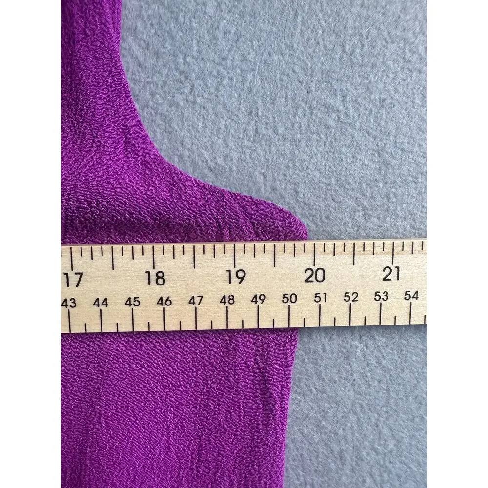 Kate Spade Selena Large Crepe Sleeveless Blouse Bajarose Purple Orange Back Tie